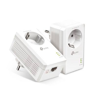 AV1000 Gigabit Passthrough Powerline Adapter, TL-PA7017P, 1000 Mbit/s, Ethernet LAN (RJ-45) ports 1, No Wi-Fi, Extra socket