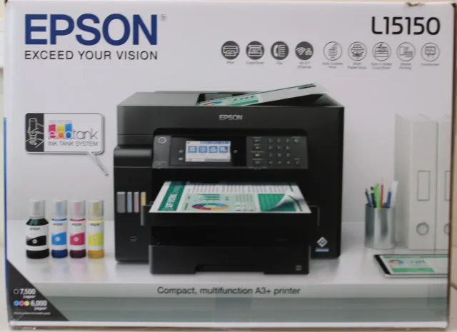 SALE OUT. Epson EcoTank L15150 Pint Scan Copy Fax | Epson | EcoTank L15150 | Inkjet | Colour | Multicunctional Printer | A3+ | Wi-Fi | Black | DAMAGED PACKAGING