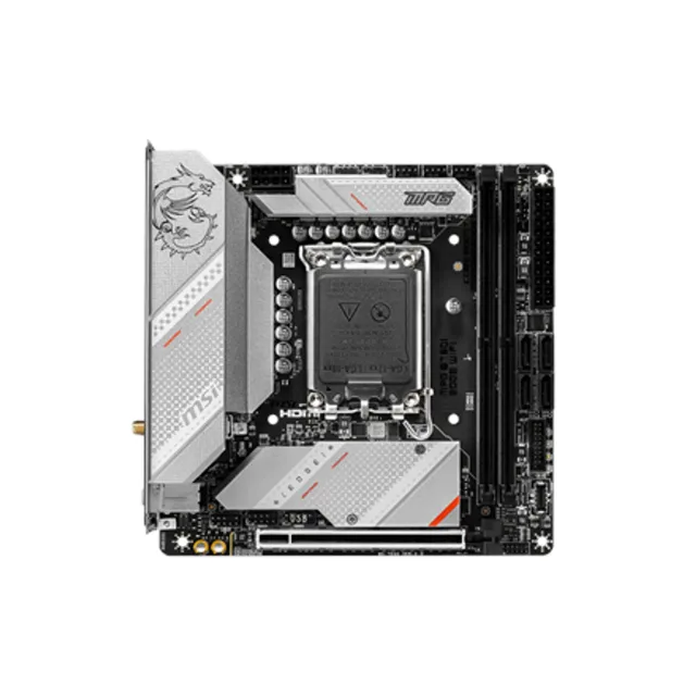 SALE OUT. MSI MPG B760I EDGE WIFI | Processor family Intel | Processor socket LGA1700 | DDR5 DIMM | Memory slots 2 | Supported hard disk drive interfaces SATA, M.2 | Number of SATA connectors 4 | Chipset Intel B760 | Mini-ITX | REFURBISHED, WITHOUT ORIGINAL PACKAGING AND MANUAL