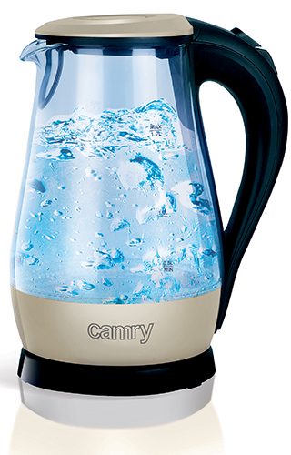 Kettle, CR 1251, Standard, 2000 W, 1.7 L, Glass, 360° rotational base, Glass/Black