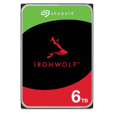 HDD, SEAGATE, IronWolf, 6TB, SATA, 256 MB, 5400 rpm, Discs/Heads 4/8, 3,5", ST6000VN006