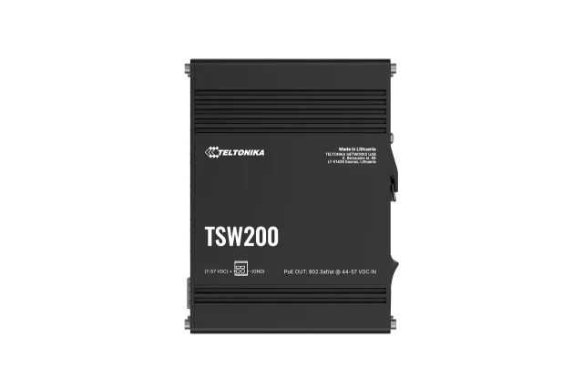 Teltonika TSW200 | Industrial POE+ Ethernet Switch | DIN rail mountable | SFP ports quantity 2 | PoE+ ports quantity 8