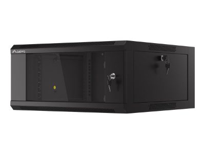 Rack cabinet 19" wall-mounted 4U 600 fast assembly (flat pack), WFFA-5604-10B, Black
