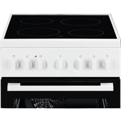 Electrolux 300.sērijas elektriskā plīts ar elektrisko cepeškrāsni, balta, 50cm