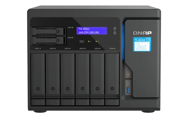 QNAP | 8-Bay desktop NAS | TS-855X-8G | Intel Atom | C5125 8-core | Processor frequency 2.8 GHz | 8 GB