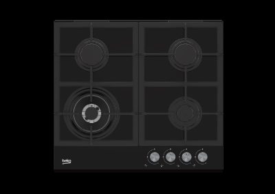 BEKO Hob, HILW64235S, Gas, Number of burners/cooking zones 4, Rotary knobs, Black