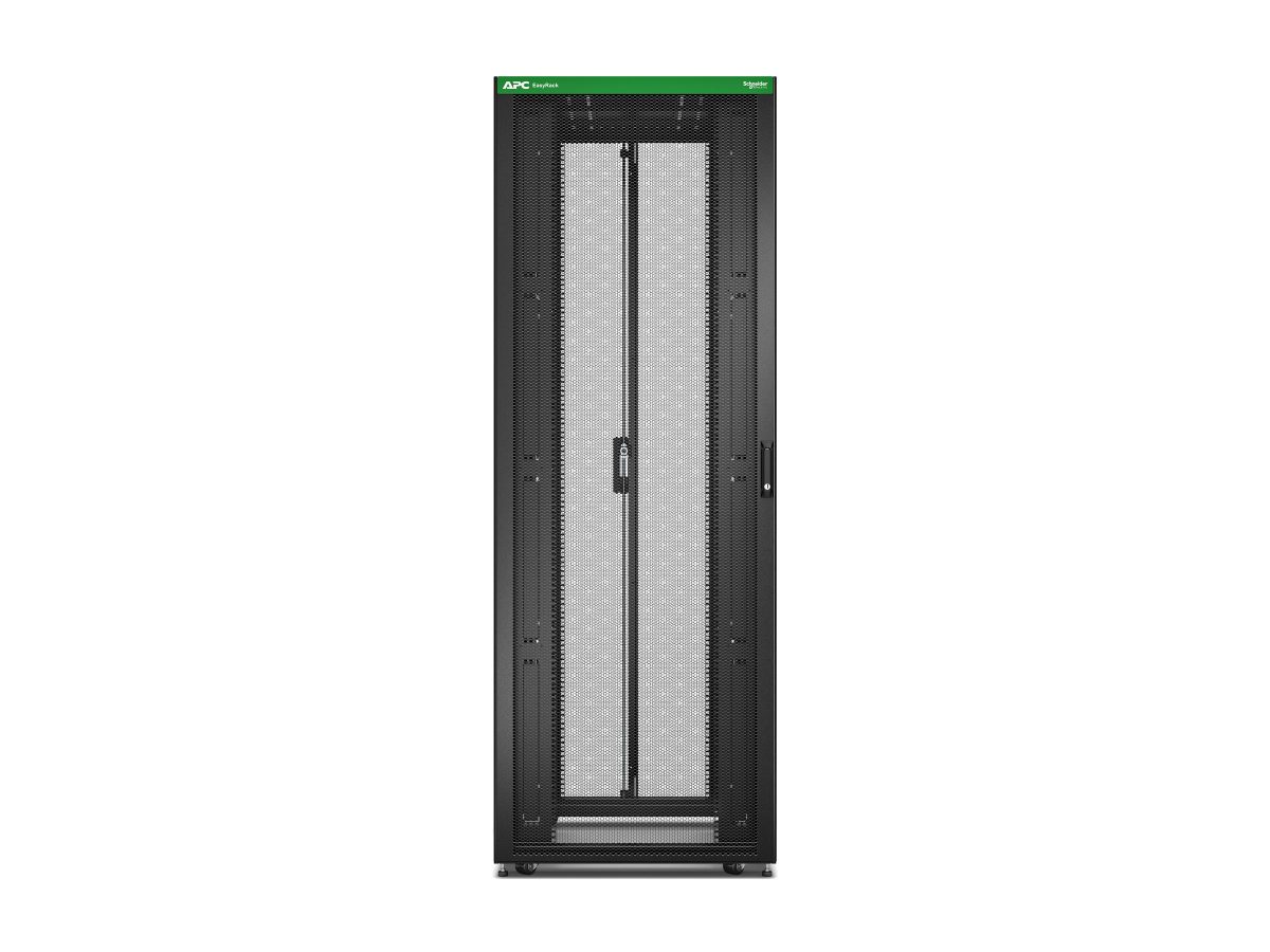 APC Easy Rack 800mm/48U/1000mm , with Roof, castors, feet and 4 Brackets, No Side panels, black, Schneider Electric