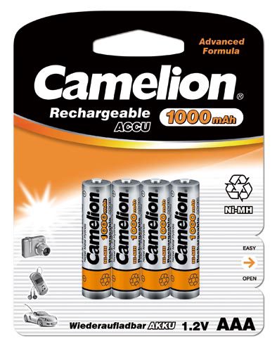 AAA/HR03, 1000 mAh, Rechargeable Batteries Ni-MH, 4 pc(s)