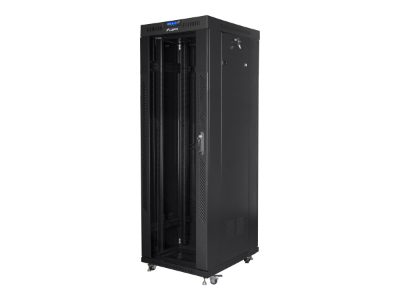 Rack cabinet 19" free-standing 37U/600x800 (flat pack) with glass door, LCD, FF01-6837-12BL, Black