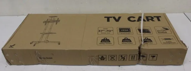 SALE OUT. Sunne 37-70", Fixed height | Sunne Floor stand | S112 multifunctional Mobile TV cart | Tilt | 37-70 " | DAMAGED PACKAGING | Black