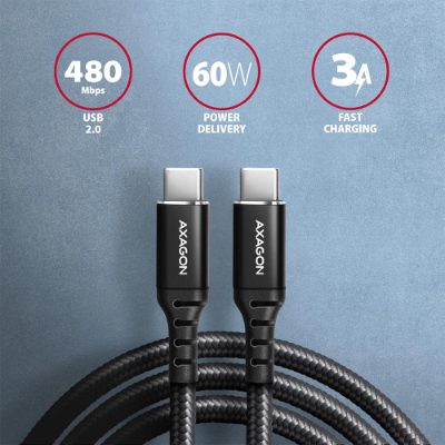 Data and charging cable, 1.5 m, BUCM-CM15AB, USB Type C to USB Type C