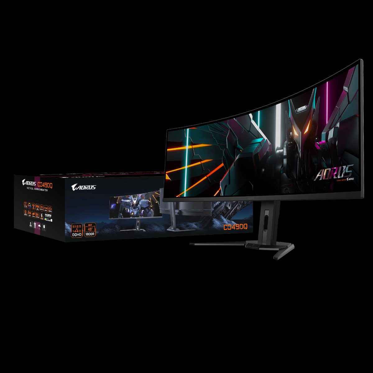 CO49DQ, 49 ", OLED, DQHD, 32:9, 144 Hz, 3 ms, 5120 x 1440 pixels, 250 cd/m², HDMI ports quantity 	 2 x HDMI 2.1, Black, Warranty 36 month(s)