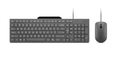 Lenovo 310 USB-A Wired Combo US English, Keyboard and Mouse Set, Wired, Mouse included, US English, Luna Grey