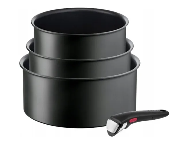 TEFAL Pot Set, 4 pcs | L7649453 Ingenio Ultimate | Aluminum | Black