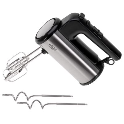 Adler Hand mixer, AD 4232, Hand Mixer, 900 W, Number of speeds 5, Turbo mode, Black/Stainless Steel