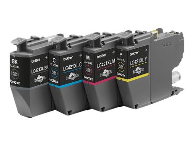 Brother LC421XLVAL Ink Cartridge Multipack, Brother Brother LC, LC421XLVAL, Brother LC421XL - 4-pack - XL - black, yellow, cyan, magenta - original - ink cartridge, Ink cartridge, Black, yellow, cyan, magenta