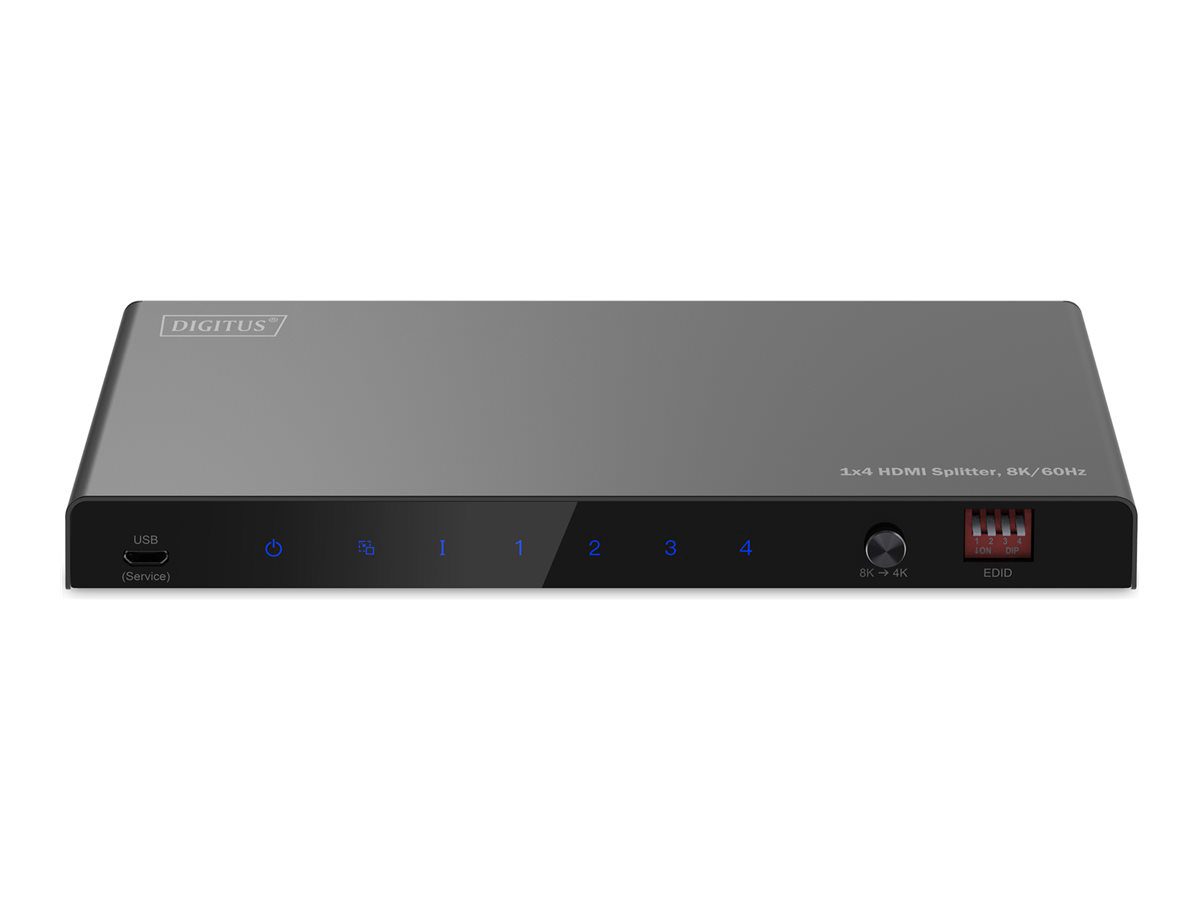 Digitus 8K HDMI Splitter, 1x4, DS-55340, Black