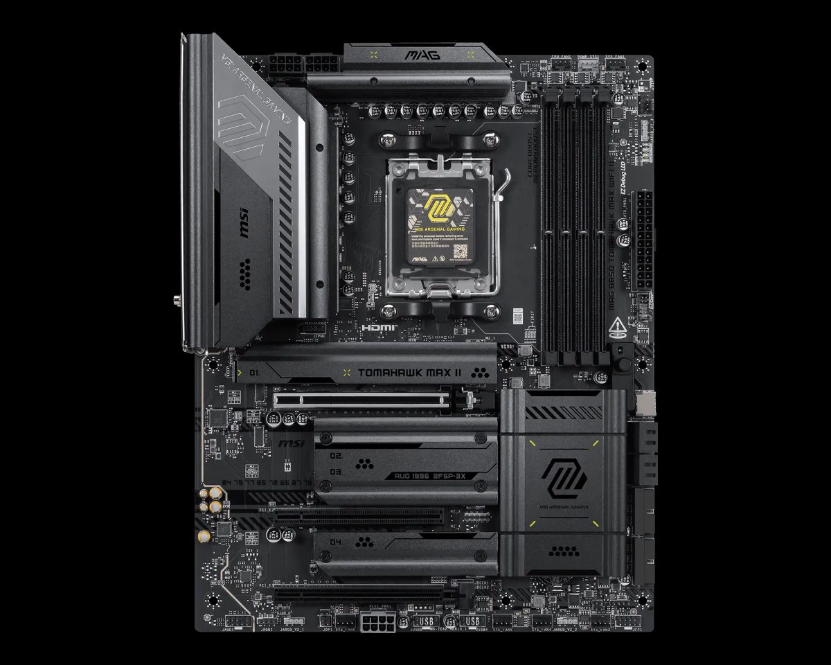 MSI MAG B850 TOMAHAWK MAX WIFI II, Processor family AMD, Processor socket AM5, DDR5, Supported hard disk drive interfaces SATA, M.2, Number of SATA connectors 4