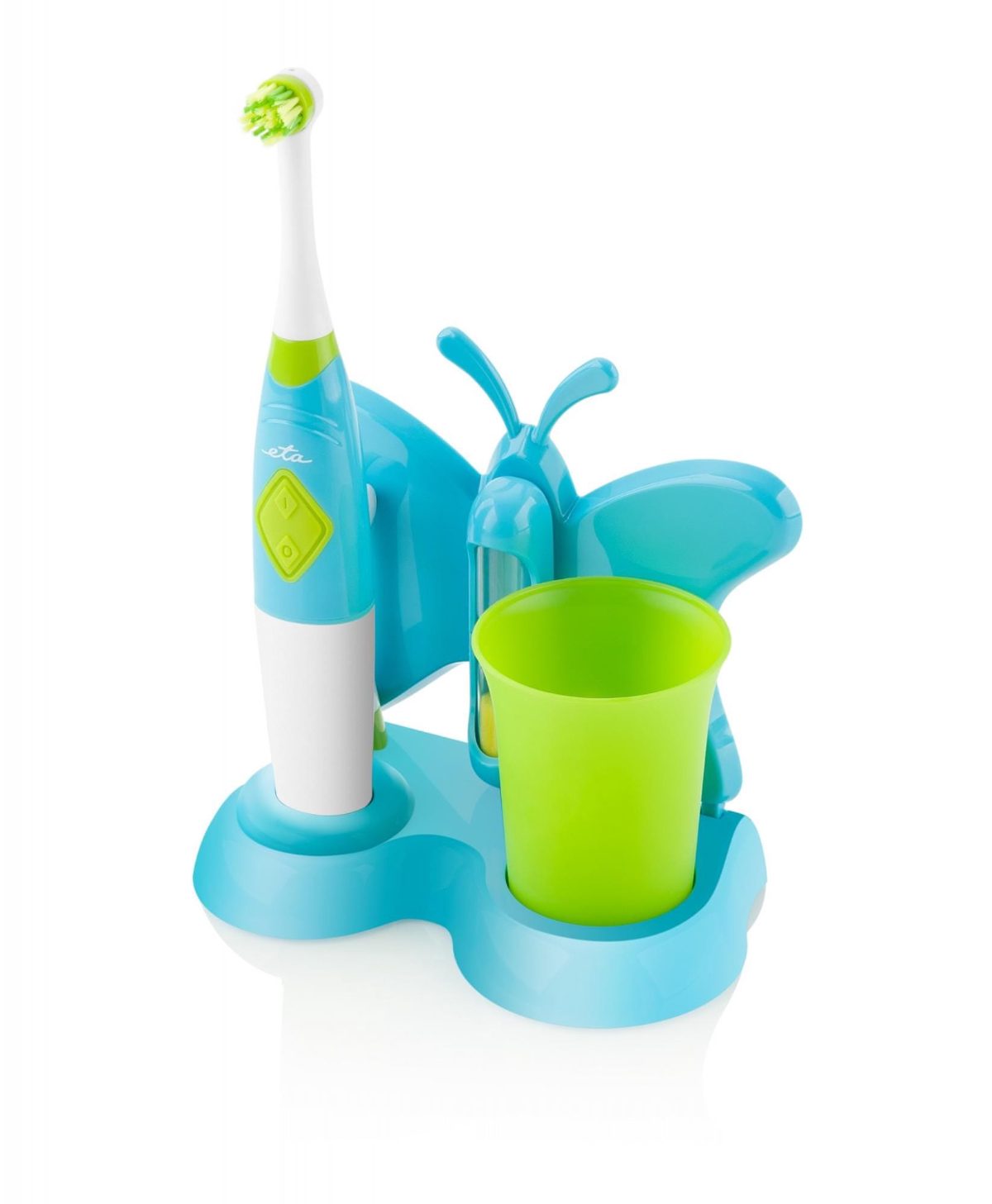 Toothbrush with water cup and holder, Sonetic  ETA129490080, Battery operated, For kids, Number of brush heads included 2, Number of teeth brushing modes 2, Blue