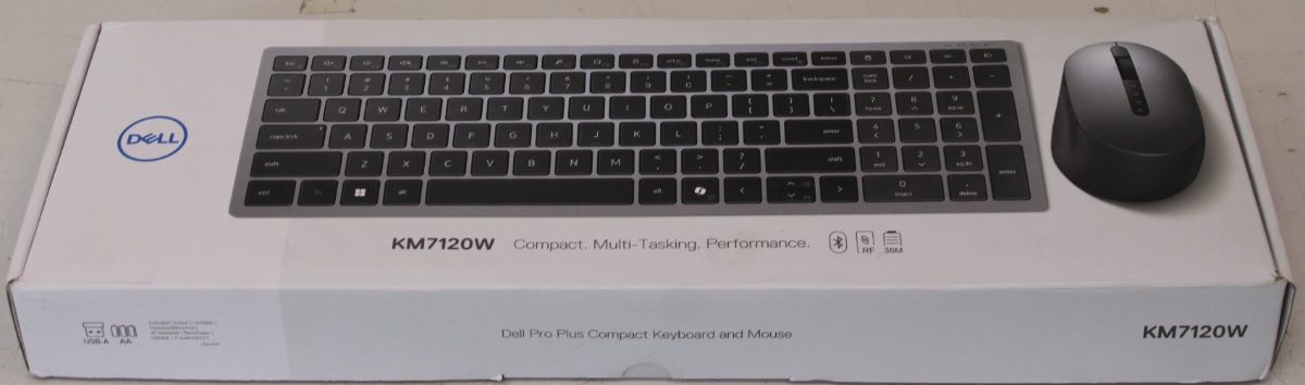 Dell, Keyboard and Mouse, KM7120W, Wireless, 2.4 GHz, Bluetooth 5.0, Batteries included, Bluetooth, Wireless connection, US, Titan Gray