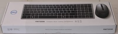 Dell, Keyboard and Mouse, KM7120W, Wireless, 2.4 GHz, Bluetooth 5.0, Batteries included, Bluetooth, Wireless connection, US, Titan Gray