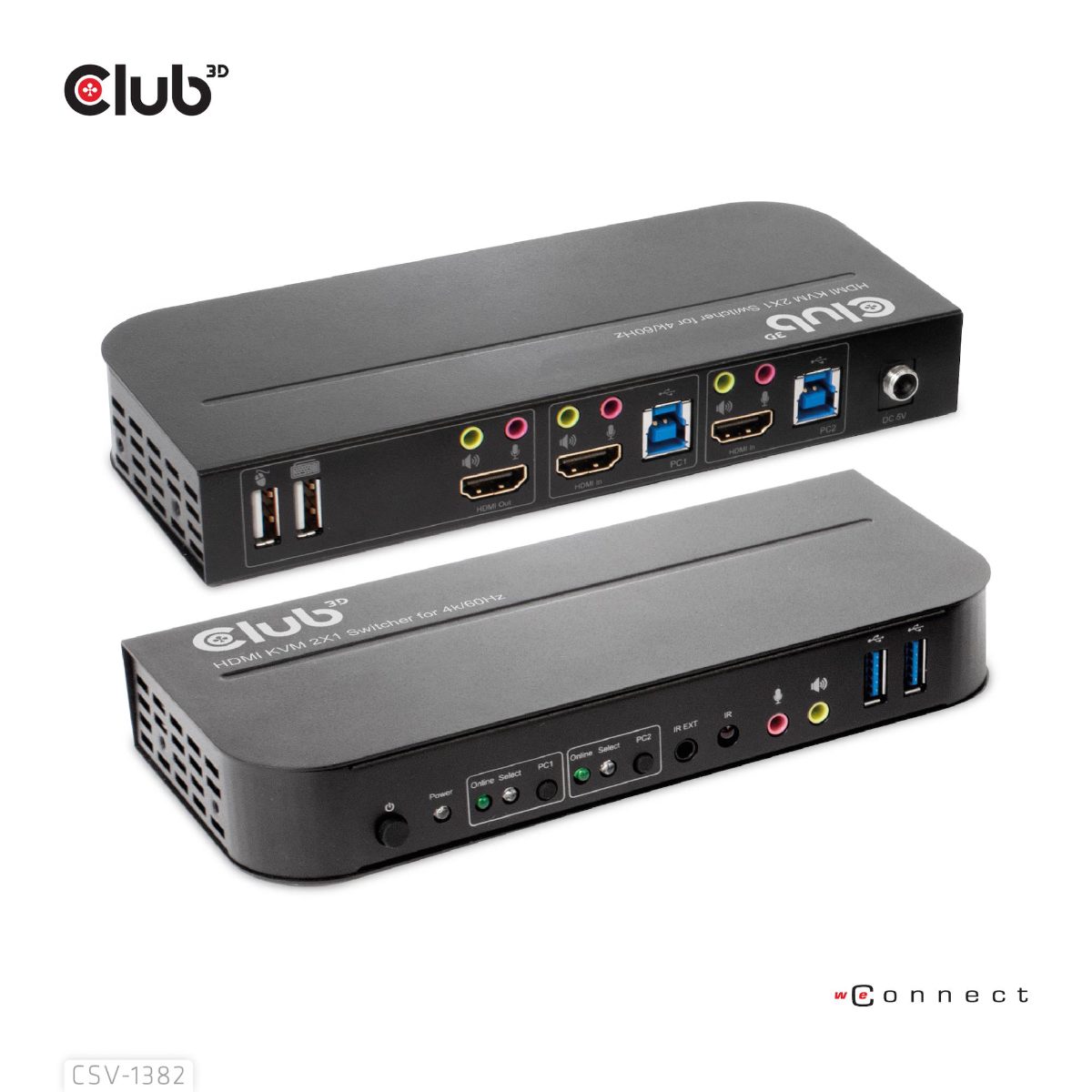 VIDEO SWITCH KVM HDMI 2PORT/CSV-1382 CLUB3D