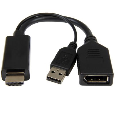 Active 4K HDMI to DisplayPort Adapter, A-HDMIM-DPF-01, Black, DisplayPort Female, HDMI Male (Type A), 0.1 m