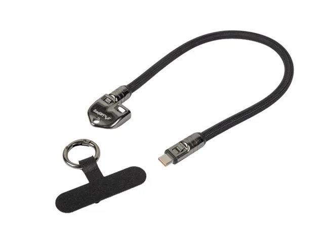 Lanberg USB-C M/M Lanyard/Keychain Cable, 0.3 m, 240 W | CA-CMCM-10LN-0003-BK