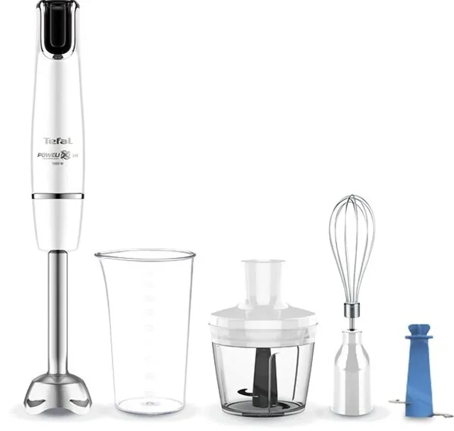 TEFAL rokas blenderis Infinity Force, balts/nerūsējošais tērauda