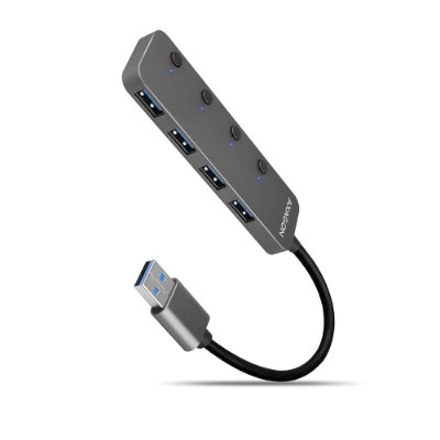 I/O USB HUB SWITCH 4PORT/0.2M HUE-MSA AXAGON