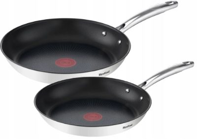 Pan set, Duetto+ G732S255, Frying, Diameter 24/28 cm, Halogen, induction, ceramic glass, gas, electric, Suitable for induction hob, Black, Fixed handle