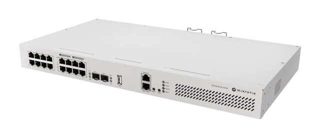 MikroTik | Cloud Router Switch with RouterOS L5, racmount case | CRS418-8P-8G-2S+RM