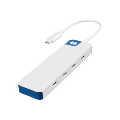 Hyper HyperDrive Flex 4 Port USB-C Hub, White/Blue, HD5201BUGL