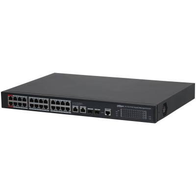 Switch, DAHUA, Switch type Managed, Switch layer L2, 26xRJ-45 ports, RJ-45 Ports Type Gigabit Ethernet (10/100/1000), Power over Ethernet (PoE) Yes, 24xPower over Ethernet (PoE) ports quantity, Total Power over Ethernet (PoE) budget 360 W, S4228-24GT-360