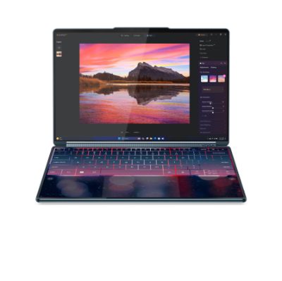 Lenovo Yoga Book 9 14IAH10 Intel, Tidal Teal, 2x14 ", OLED, Touchscreen, 2.8K WQXGA+, 2880 x 1800 pixels, Intel Core Ultra 7, 255H, 32 GB, Soldered LPDDR5X, Solid-state drive capacity 1000 GB, Intel Arc 140T GPU, Windows 11 Home, 802.11be, Bluetooth version 5.4, Keyboard language English, Keyboard backlit, Warranty 24 month(s), Battery warranty 12 month(s)