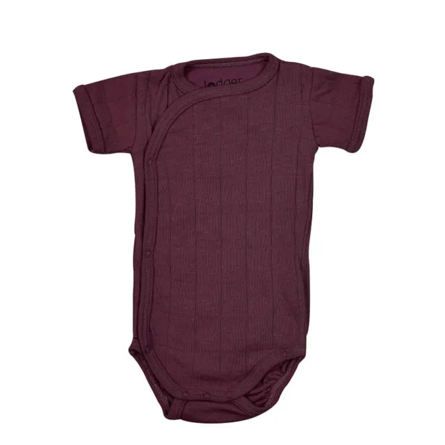 Lodger Romper Solid kokvilnas bodijs ar īsām piedurknēm, Nocture, 68 cm