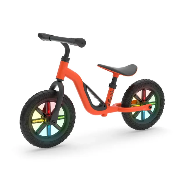 Chillafish Charlie 10" līdzsvara velosipēds, oranžš, ar gaismiņām no 1,5 līdz 4 gadiem