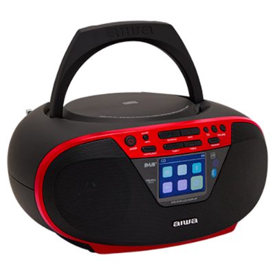 AIWA boombox sistēma ar bluetooth un TFT-LCD displeju, sarkans