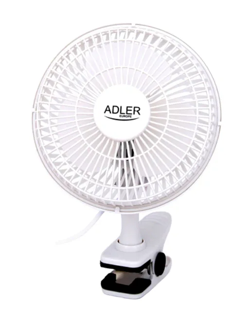Adler | Fan with clip | AD 7317 | Table Fan | 30 W | Diameter 15 cm | Number of speeds 2 | White