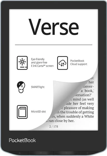 E-Reader|POCKETBOOK|Verse|6"|1024x758|1xUSB-C|Micro SD|Wireless LAN|Blue|PB629-2-WW