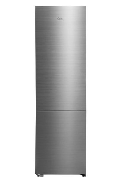 Midea Refrigerator, MDRB600MME46, Energy efficiency class E, Free standing, Combi, Height 201 cm, No Frost system, Fridge net capacity 313 L, Freezer net capacity 130 L, Display, 35 dB, Stainless steel