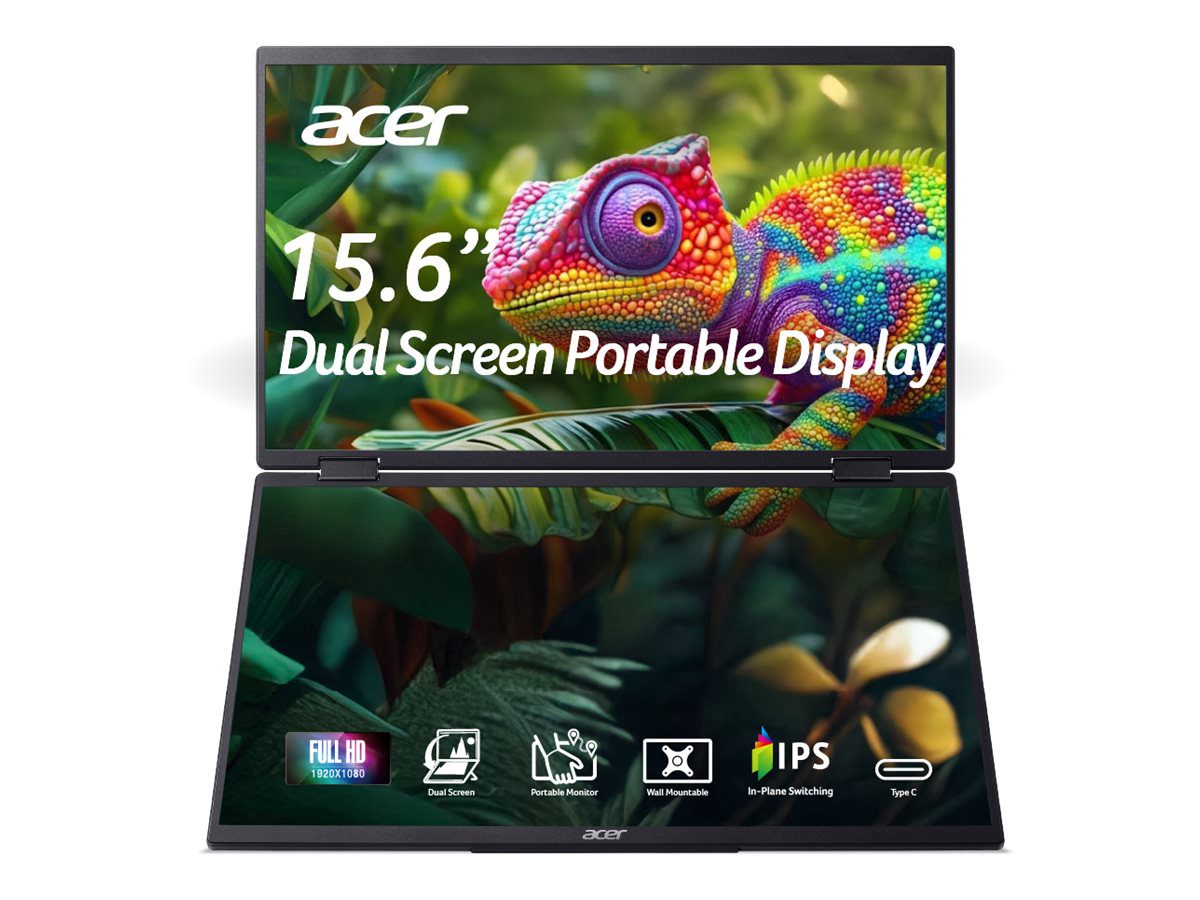 PD163QBMIUUX PD3 Series, 16 ", IPS, 16:9, 60 Hz, 8 ms, 1920 x 1080 pixels, 250 cd/m², HDMI ports quantity 1, Black