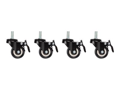Castors with thread and brake for wall mounting cabinets, 4 pcs, AK-1601-B