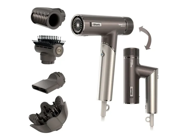 Shark | Hair Dryer System | HD542EU SpeedStyle Pro Flex | 1700 W | Number of temperature settings 3 | Ionic function | Grey | Diffuser nozzle