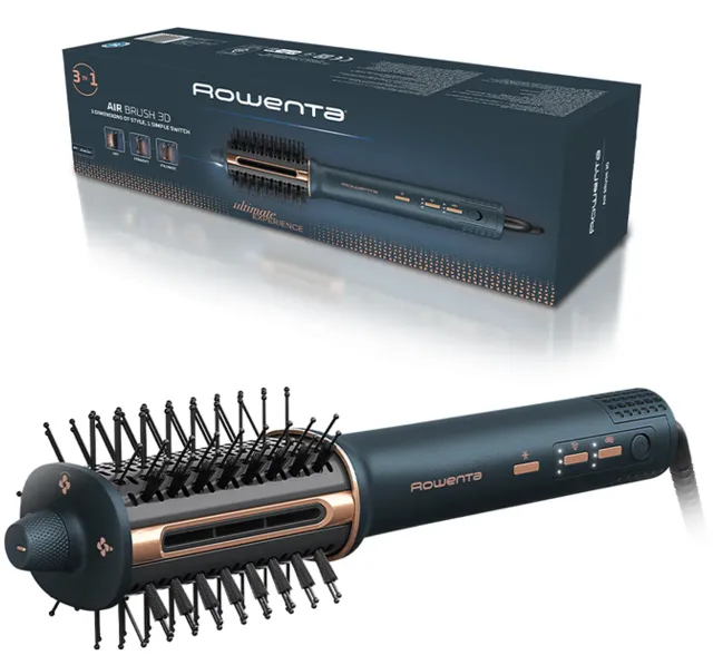 Rowenta Hair straightening brush/hair dryer | UB9720E0 | Ion conditioning | Number of heating levels 3 | 1100 W | Blue/Copper