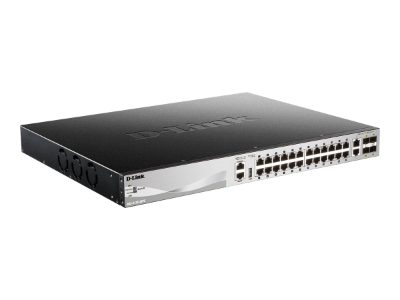Switch, DGS-3130-30PS, Managed L2+, Rack mountable, Gigabit Ethernet (copper) ports quantity 24, 10 Gbps (RJ-45) ports quantity 2, SFP+ ports quantity 4, Power over Ethernet (PoE) ports quantity 24, Power supply type Optional Redundant
