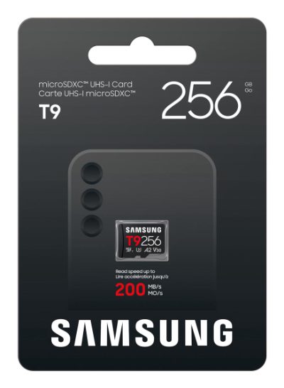 Samsung microSDXC UHS-I Card, T9, 256 GB, microSD, Flash memory class U3, V30, A2