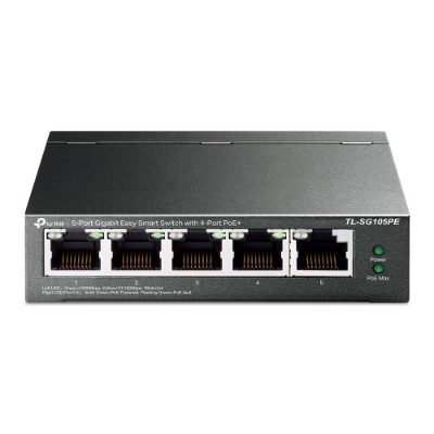 Switch, TL-SG105PE, Unmanaged, Desktop, PoE+ ports quantity 4, Power supply type External