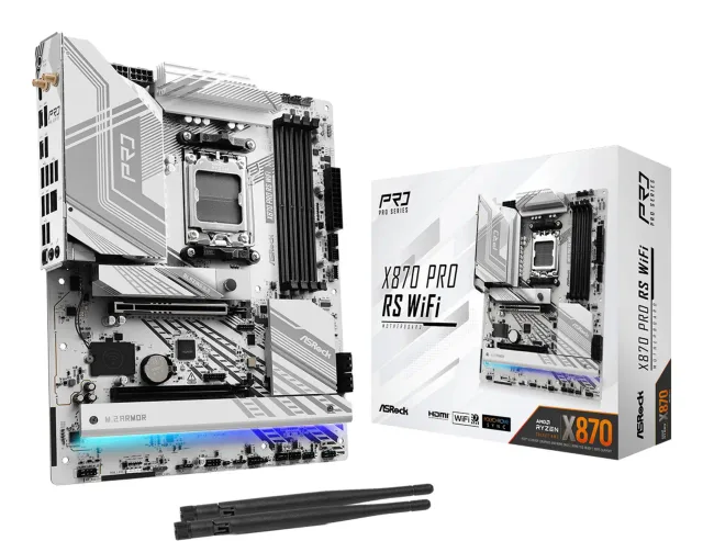 Mainboard|ASROCK|AMD X870|SAM5|ATX|Memory DDR5|Memory slots 4|1xPCI-Express 4.0 16x|1xPCI-Express 5.0 16x|4xM.2|1xHDMI|6xUSB 2.0|4xUSB 3.2|2xUSB-C|1xOptical S/PDIF|1xRJ45|2xAudio port|X870PRORSWIFI