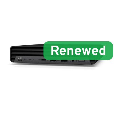 HP Renewed Grade A, ProDesk 400 G6 Desktop Mini, Intel Core i5, i5-10500T, 16 GB, SSD, 256 GB, Intel UHD Graphics 630, Windows 11 Pro